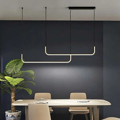 Lampadario lineare a LED design moderno dimmerabile per sala pranzo