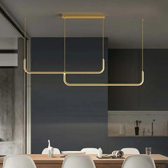 Lampadario lineare a LED design moderno dimmerabile per sala pranzo