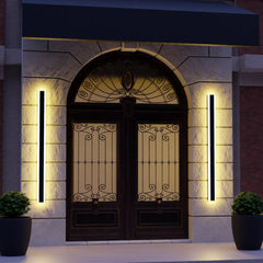 Applique barra da esterno LED con sensore di movimento minimal in metallo nero