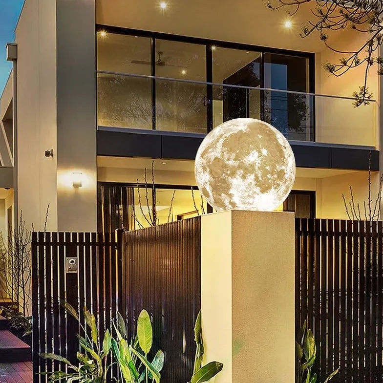 Luce ornamentale da esterno LED solare a forma di luna stile moderno per giardino