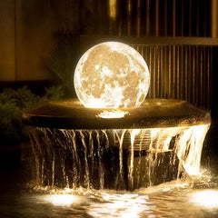 Luce ornamentale da esterno LED solare a forma di luna stile moderno per giardino