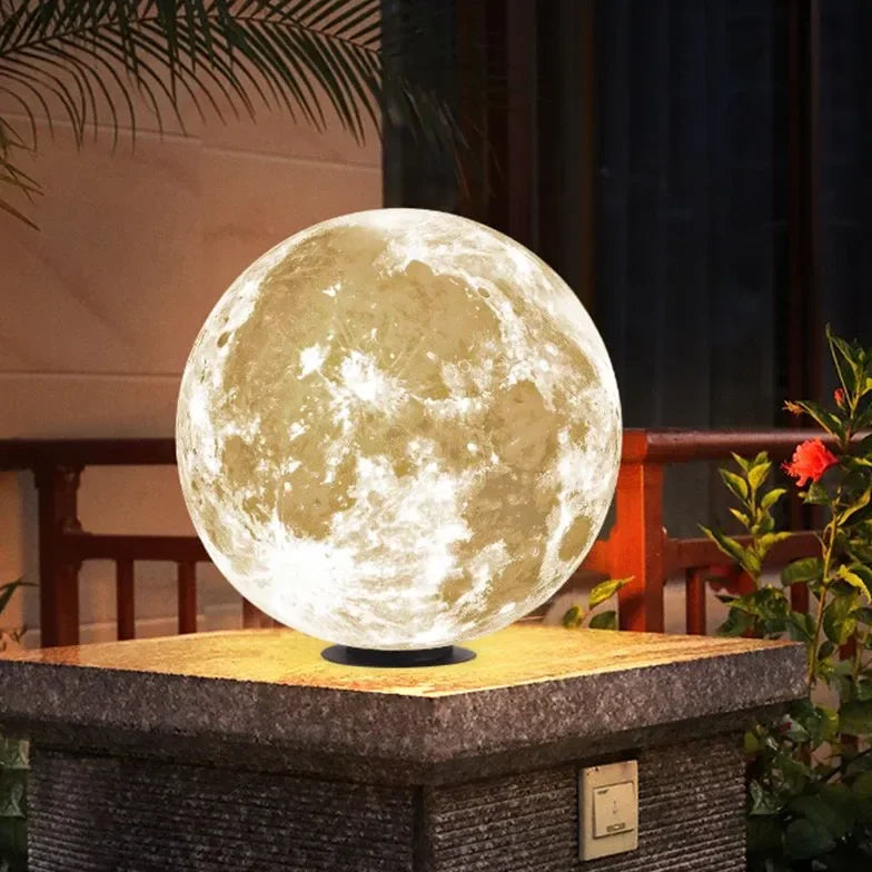 Luce ornamentale da esterno LED solare a forma di luna stile moderno per giardino