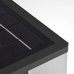 Lampada da pilastro LED solare moderna in metallo nero a cubo