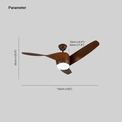 Ventilatore da soffitto silenzioso con telecomando LED dimmerabile per soggiorno