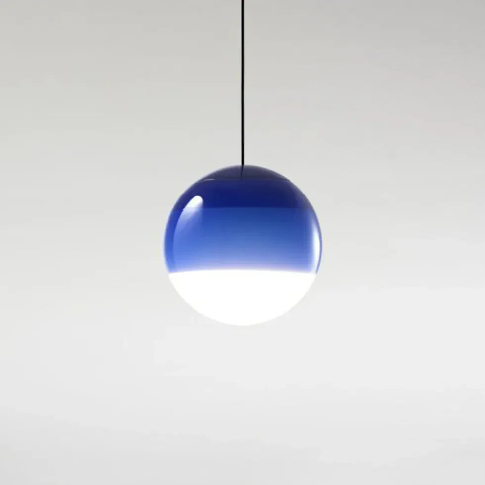 Lampadario a sospensione in vetro colorato a sfera con LED in stile nordico per sala pranzo