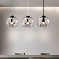 Lampadario a sospensione a sfera in vetro dal design moderno LED per sala da pranzo