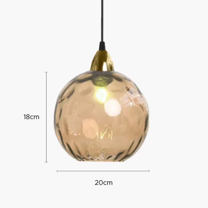 Lampadario in vetro colorato moderno a 3 sfere per sala da pranzo