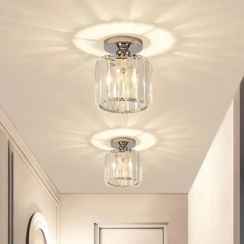 Plafoniera LED per corridoio dal design moderno in cristallo