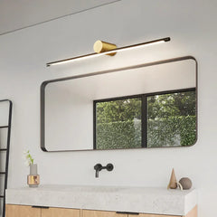 Applique LED per specchio bagno design minimal lineare in ottone