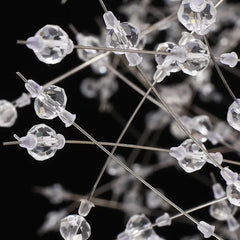 Lampadario LED stile sputnik in cristallo con struttura ad anello oro per soggiorno