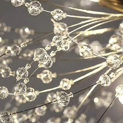 Plafoniera in cristallo LED dal design moderno a fuochi per soggiorno