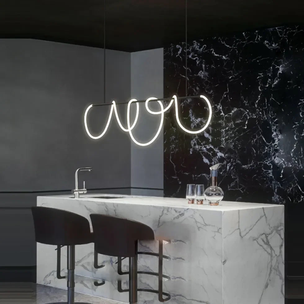 Lampadario a sospensione moderno a LED dimmerabile lineare per sala pranzo