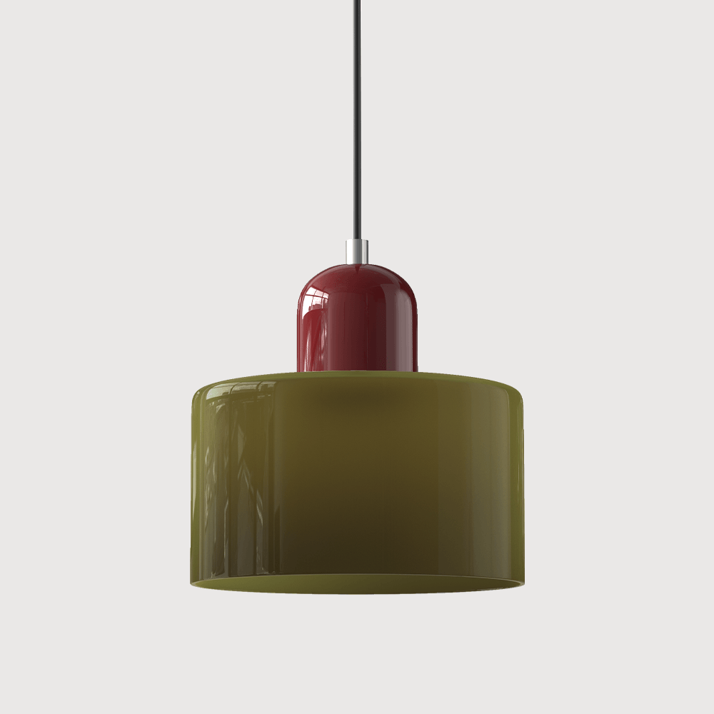 Lampada stile Morandi a sospensione LED in vetro cilindrica per sala da pranzo