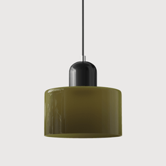 Lampada stile Morandi a sospensione LED in vetro cilindrica per sala da pranzo