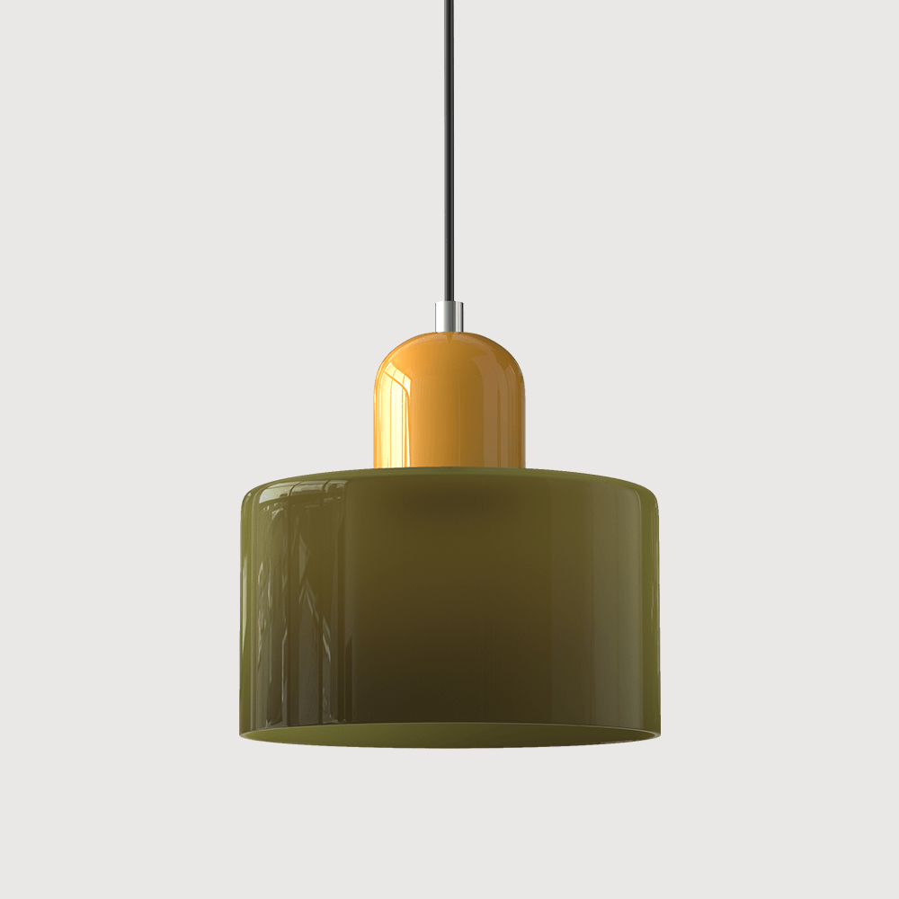 Lampada stile Morandi a sospensione LED in vetro cilindrica per sala da pranzo
