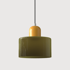 Lampada stile Morandi a sospensione LED in vetro cilindrica per sala da pranzo