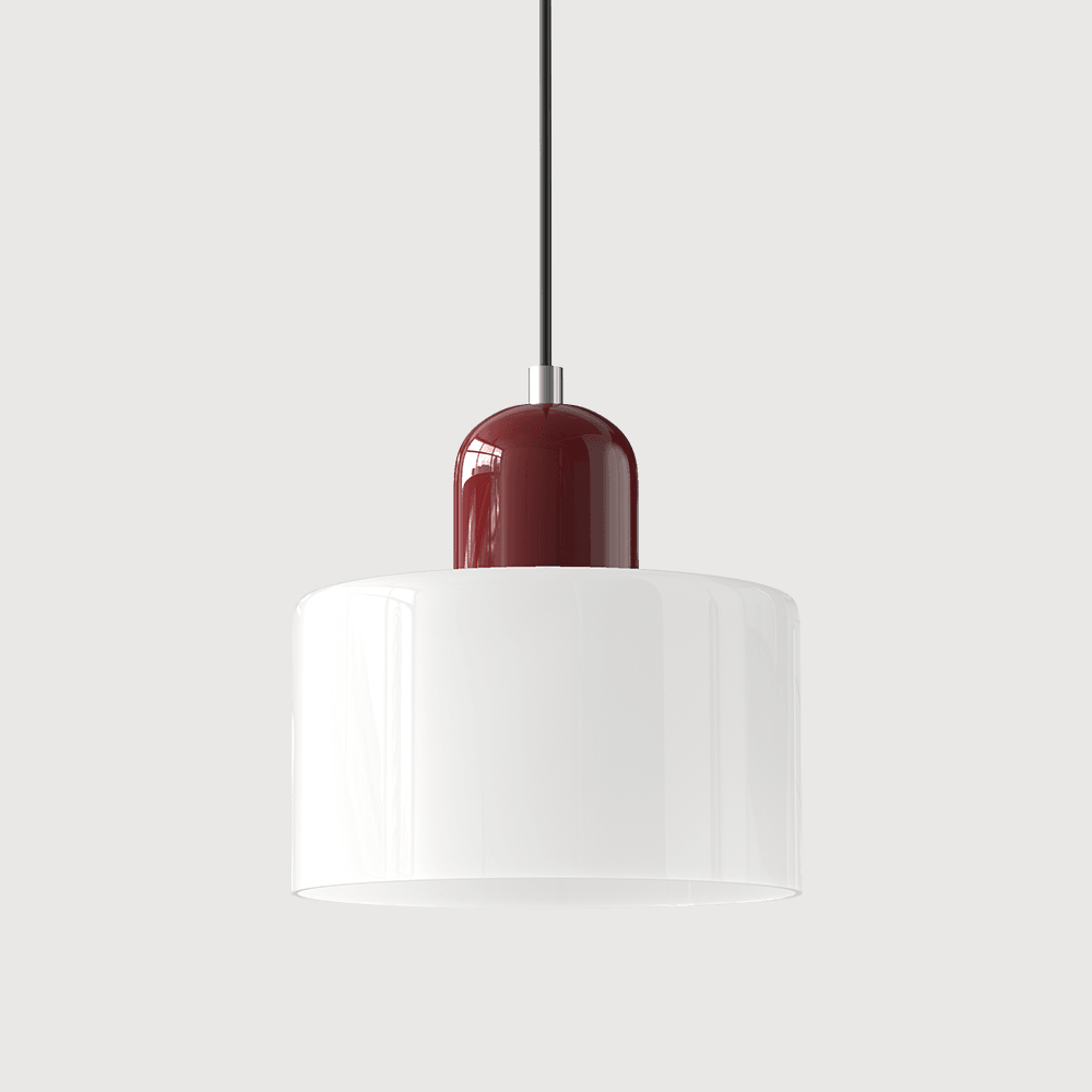 Lampada stile Morandi a sospensione LED in vetro cilindrica per sala da pranzo