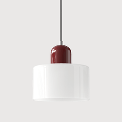 Lampada stile Morandi a sospensione LED in vetro cilindrica per sala da pranzo