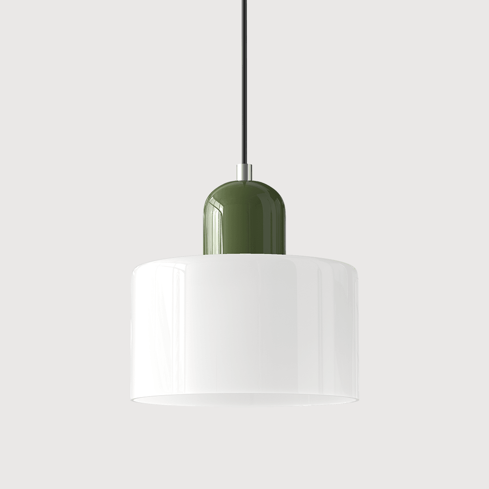 Lampada stile Morandi a sospensione LED in vetro cilindrica per sala da pranzo