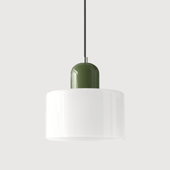 Lampada stile Morandi a sospensione LED in vetro cilindrica per sala da pranzo