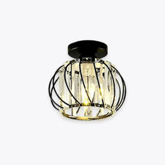 Plafoniera led soffitto corridoio in cristallo design moderno a lanterna Ø 20 cm