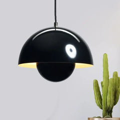 Lampadario a cupola in metallo a doppio guscio stile scandinavo per sala da pranzo