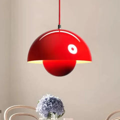 Lampadario a cupola in metallo a doppio guscio stile scandinavo per sala da pranzo