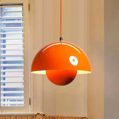 Lampadario a cupola in metallo a doppio guscio stile scandinavo per sala da pranzo