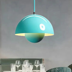 Lampadario a cupola in metallo a doppio guscio stile scandinavo per sala da pranzo