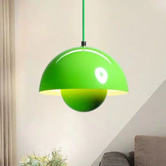 Lampadario a cupola in metallo a doppio guscio stile scandinavo per sala da pranzo