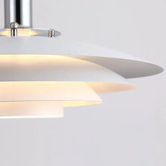 Lampadario a disco LED bianco stile danese per sala da pranzo Ø 38 cm