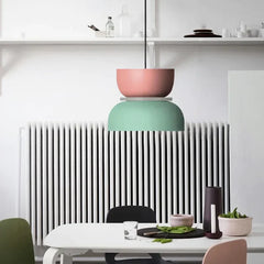 Lampadario macaron a sospensione nordico in metallo per sala da pranzo