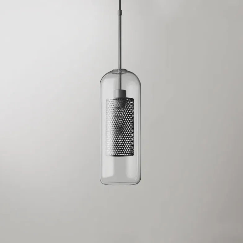 Lampadario a sospensione moderno in vetro trasparente per sala da pranzo