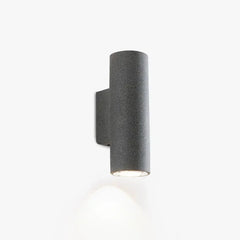 Applique da esterno cilindrica in cemento con LED Up & Down stile moderno Ø8 cm H 25 cm