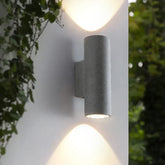 Applique da esterno cilindrica in cemento con LED Up & Down stile moderno Ø8 cm H 25 cm