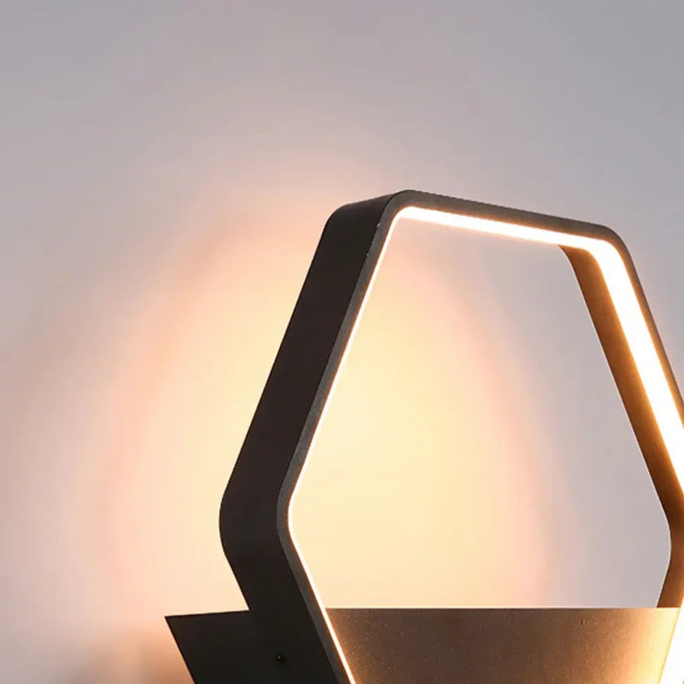 Lampada da parete da esterno moderna solare con sensore crepuscolare e vaso per piante