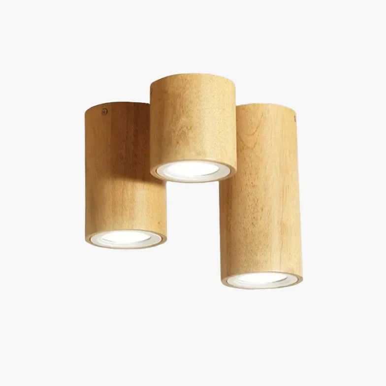 Faretto cilindrico a soffitto LED dimmerabile in legno stile nordico per corridoio