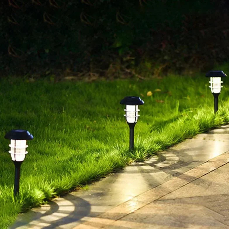 Lampione lanterna da giardino solare LED in metallo contemporaneo altezza 45 cm