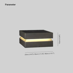Lampada solare LED per pilastri esterni in metallo nero quadrata stile moderno per giardino