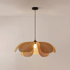 Lampadario in rattan a LED stile nordico a sospensione per sala da pranzo