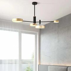 Lampadario a bracci in metallo nordico LED dimmerabili per soggiorno
