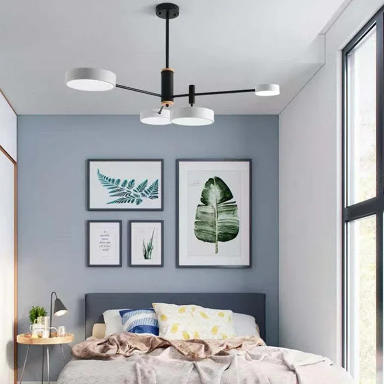 Lampadario a bracci in metallo nordico LED dimmerabili per soggiorno
