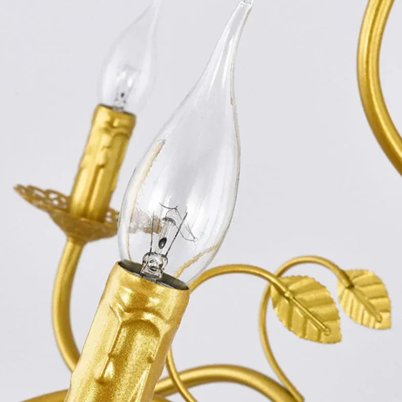 Lampadario a più candele vintage in metallo per soggiorno