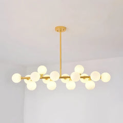 Lampadario con sfere di vetro dal design moderno per sala da pranzo