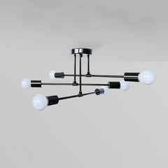 Plafoniera sputnik moderna con bracci in metallo a 6 luci per soggiorno