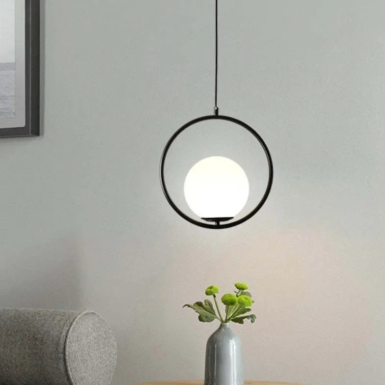 Lampadario con sfere in vetro LED design moderno altezza regolabile per sala pranzo