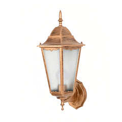 Lanterna applique esterno ingresso stile classico con paralume in vetro martellato