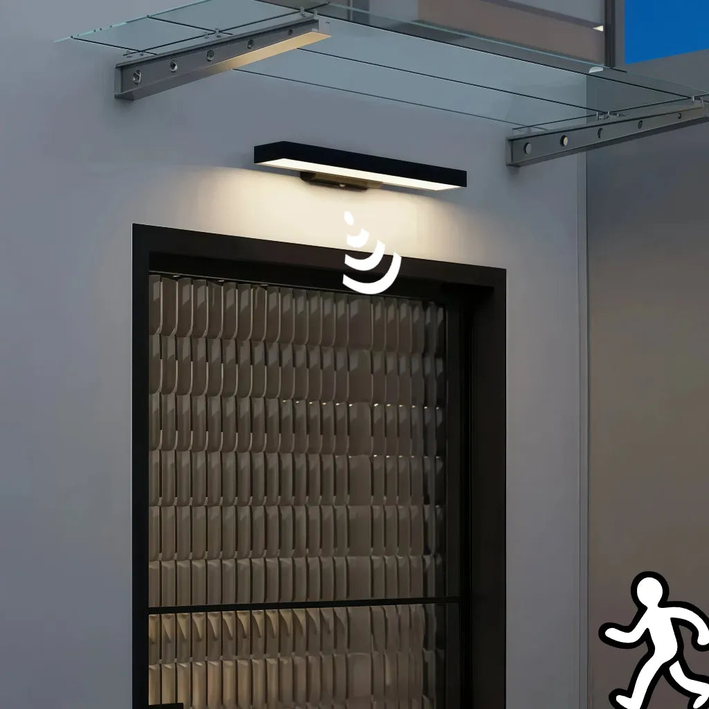 Applique da esterno con sensore di movimento LED rettangolare minimal per ingresso