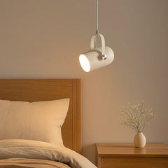 Faretto a sospensione orientabile cilindrico moderno LED in metallo per comodino