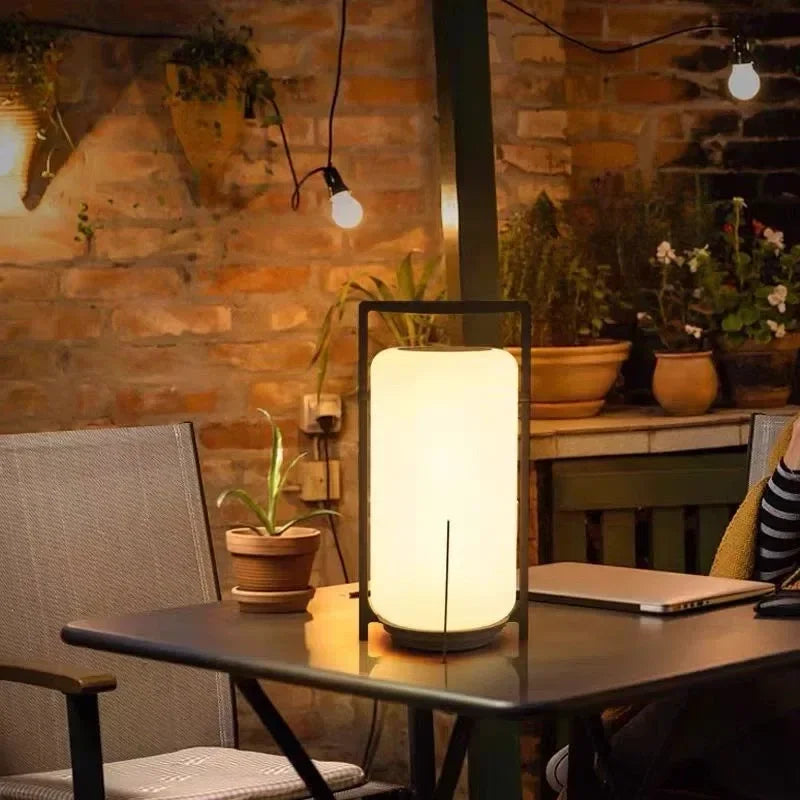 Lampada portatile da esterno a lanterna LED calda solare in vetro per giardino